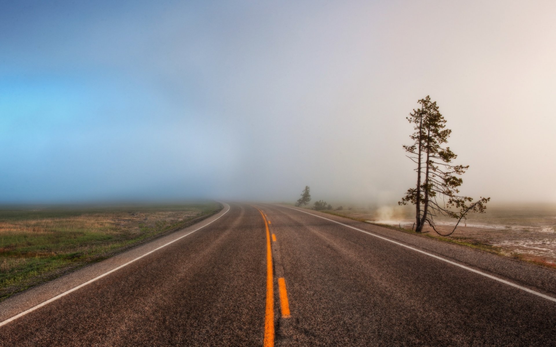 road fog widescreen wallpaper