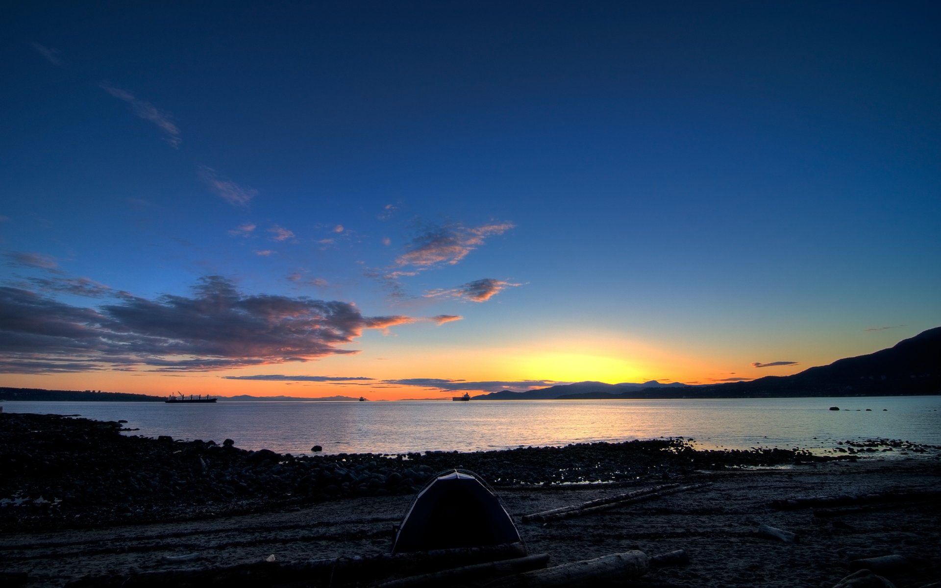 vancouver puesta de sol océano stanley park