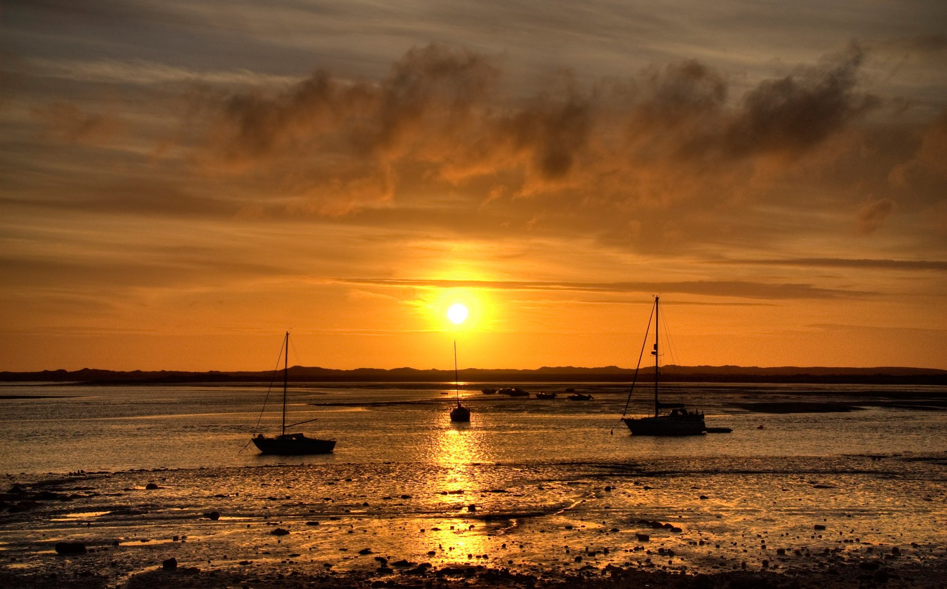 ecosse coucher de soleil yacht mer ciel