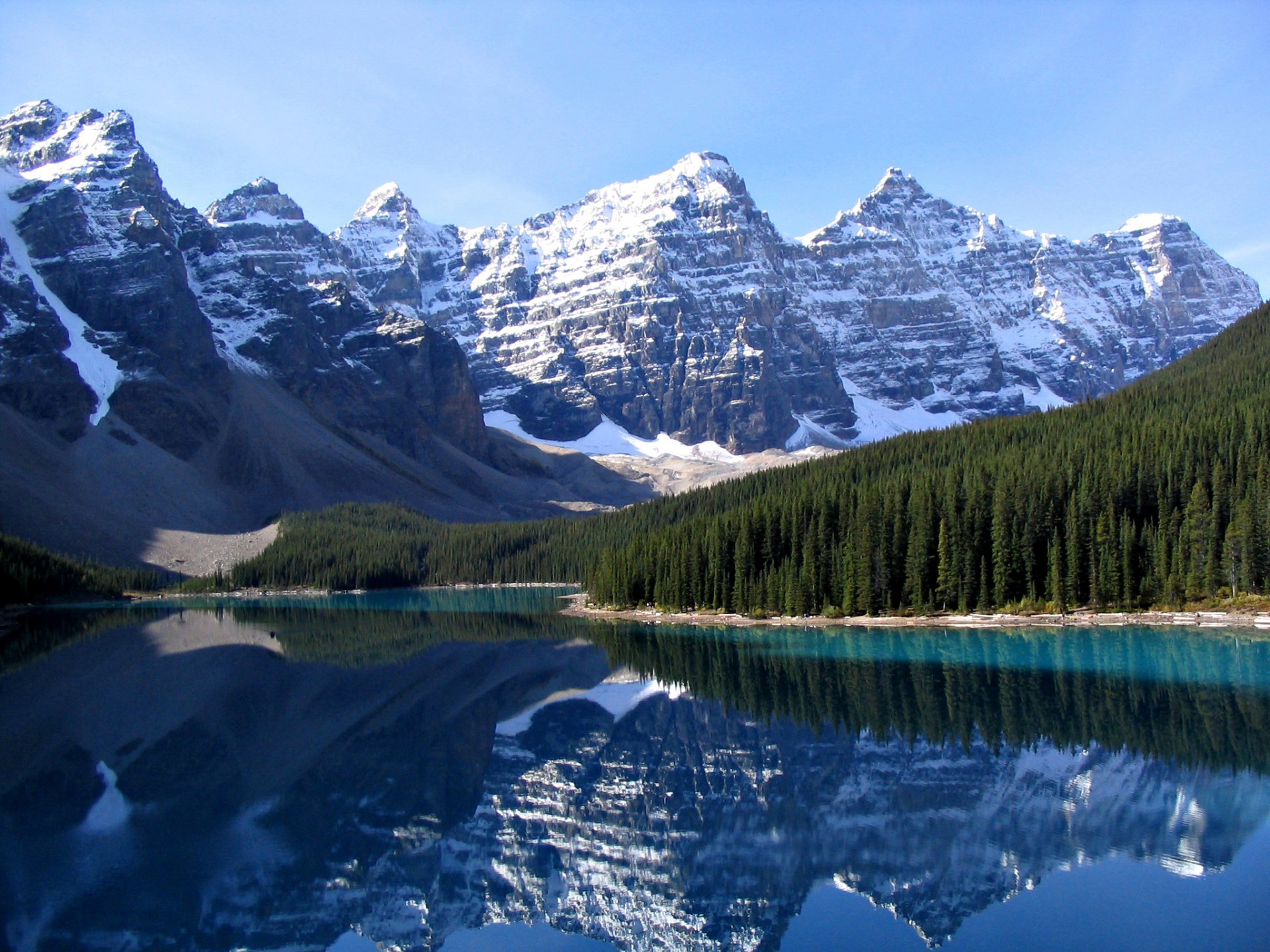 lago montañas canadá bosque