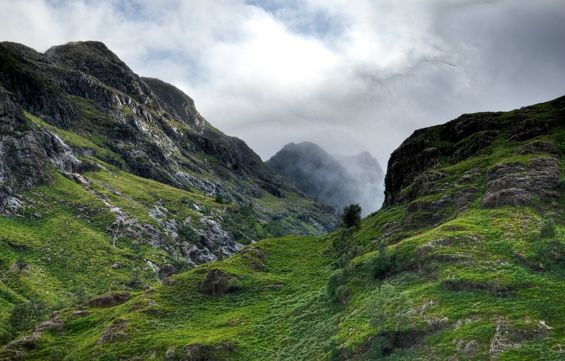 cotland valley mountain stones height sky