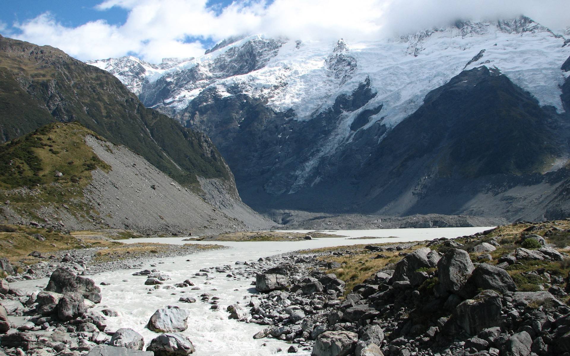 río montañas nieve