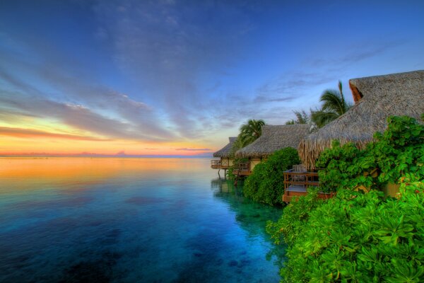 Sonnenuntergang auf der Insel Moorea