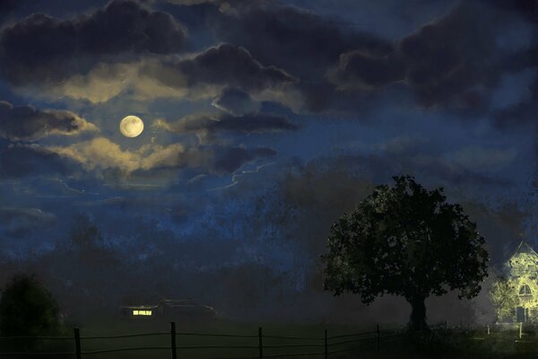 Vista nocturna de la Luna