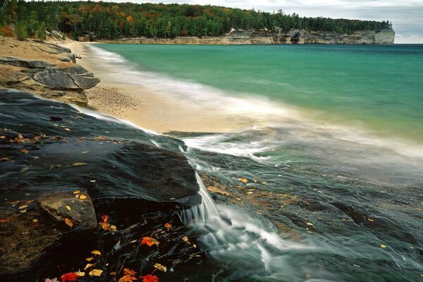 Autumn rocky coast