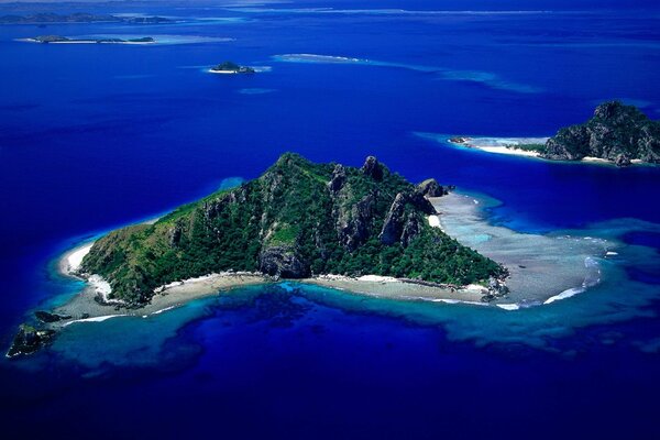 View of the gentle sea from above