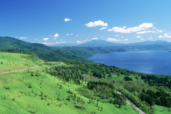 Krajobraz japońskiego miasta Hokkaido