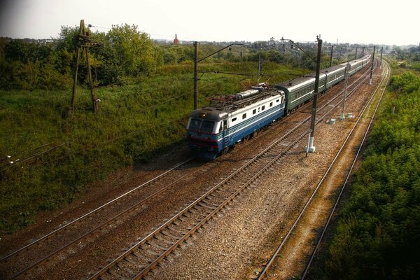 Vista de trenes y vías férreas