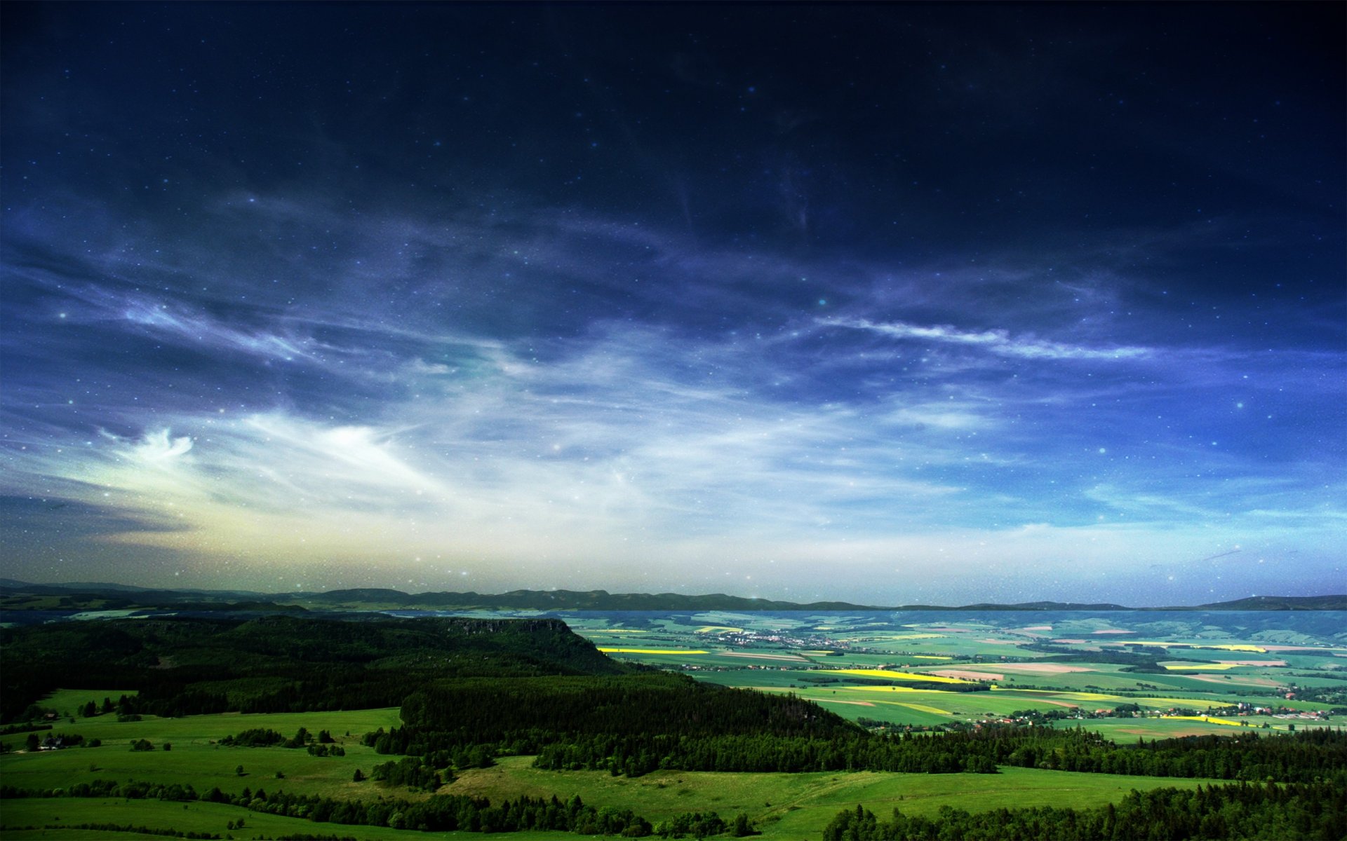 plaine ciel nuages