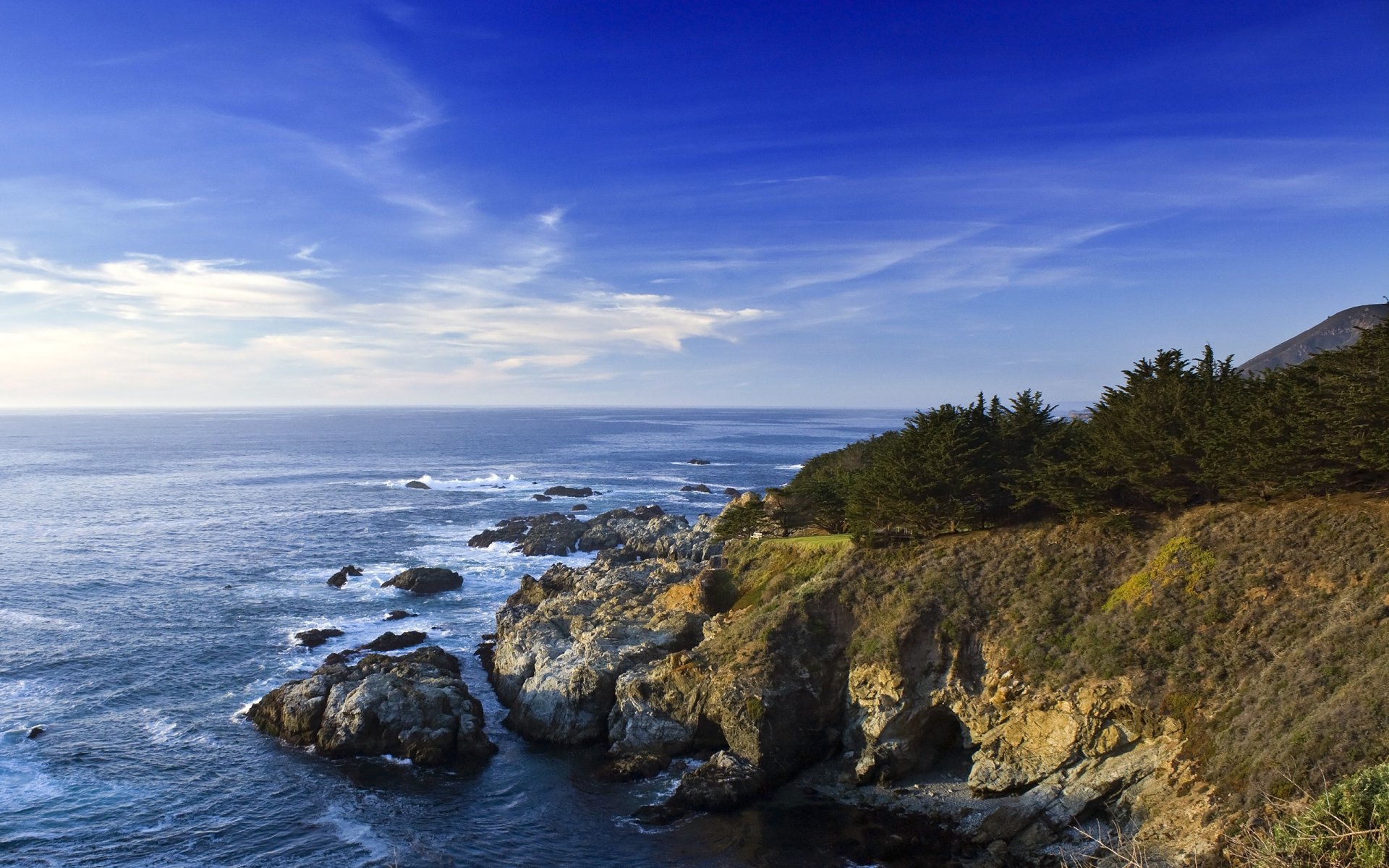 california costa rocce mare cielo acqua