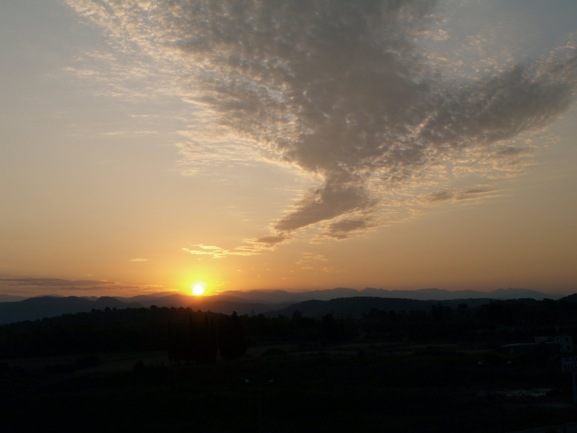 dawn sun mountain cloud