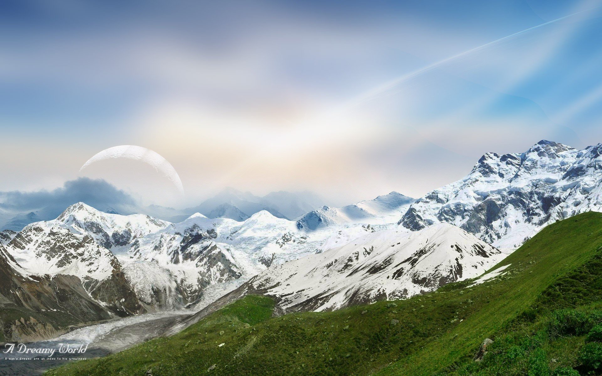 monde rêveur montagnes neige ciel