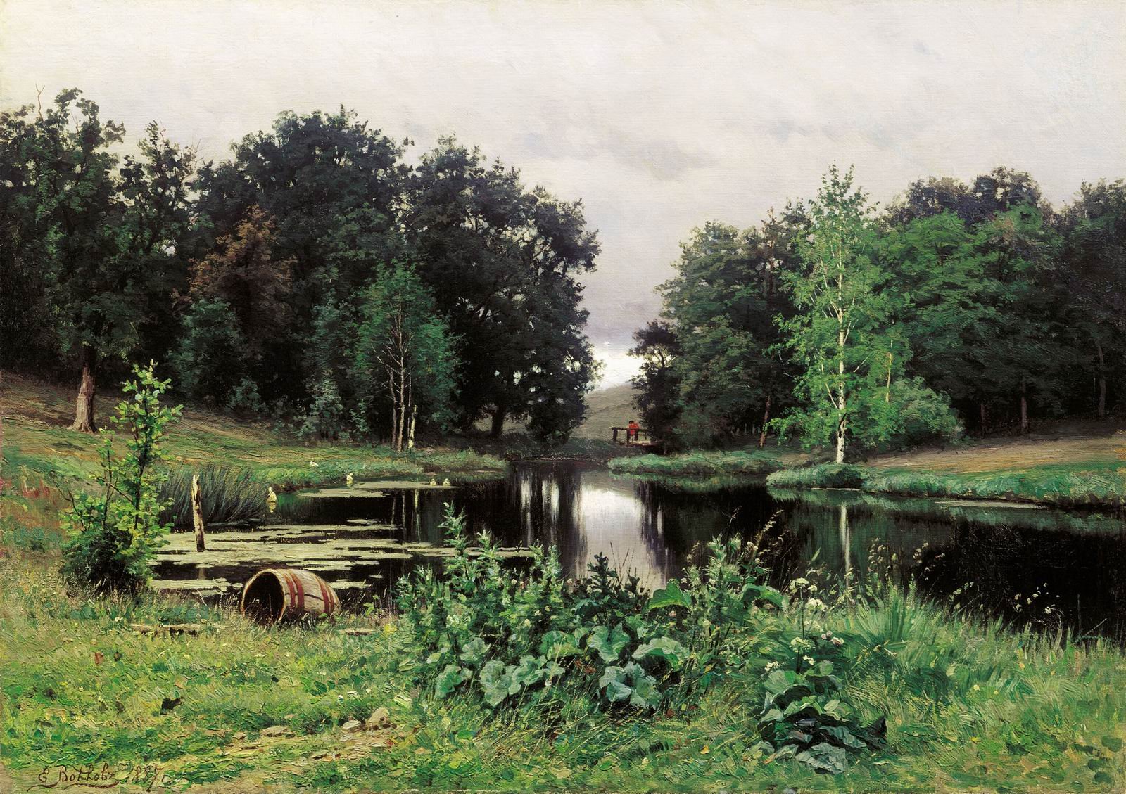 wölfe efim efimovich landschaft mit teich sommer natur