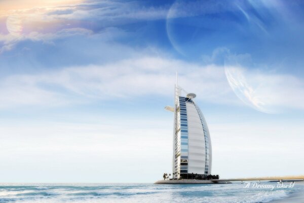 Burj al-Arab. hotel in dubai. hotel by the sea