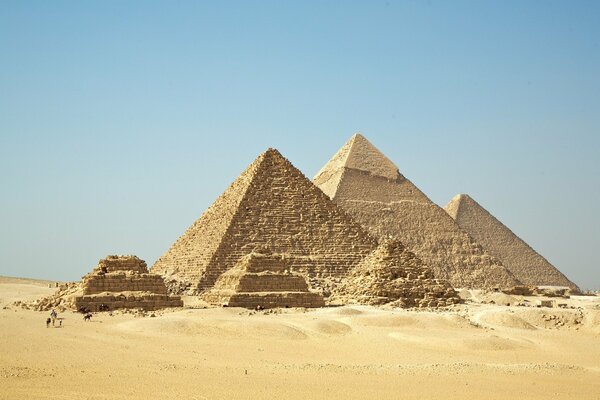 The attraction of Egypt in the desert. Egyptian Pyramids