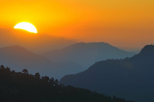 Sunrise in the beautiful mountains