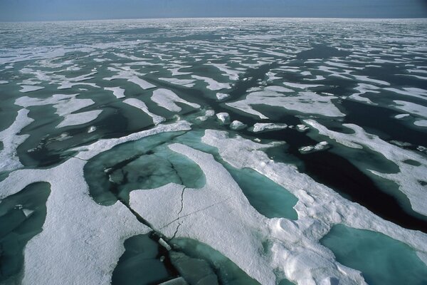 Mer glacée. Image de la surface glacée
