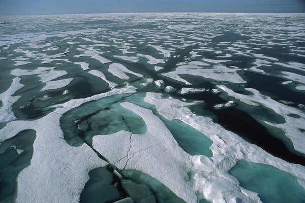 Ледяное море. Изображение ледяной поверхности