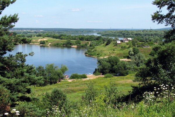 Nature. Landscape of the river bay