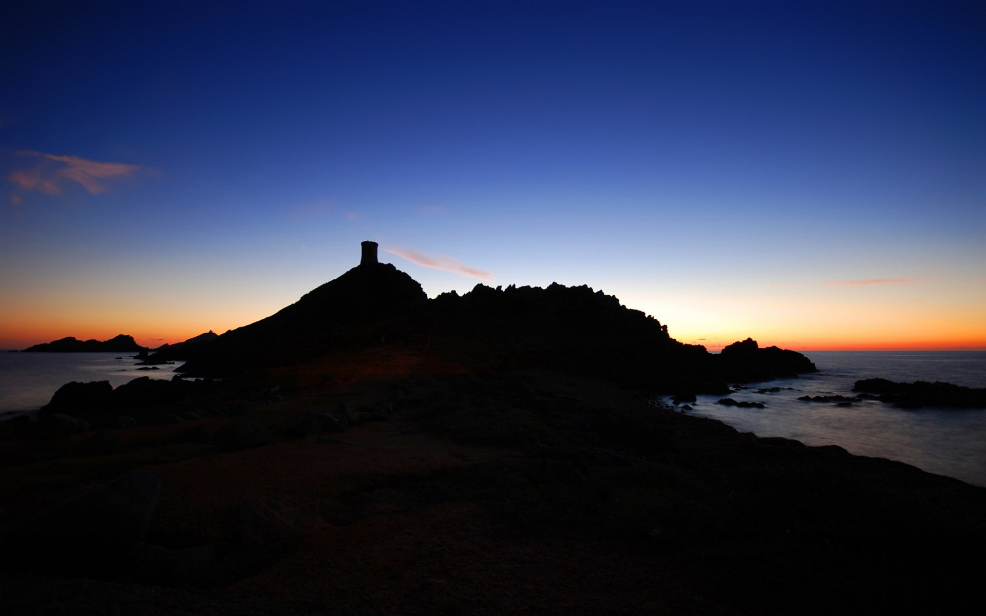 rocce cielo tramonto sera