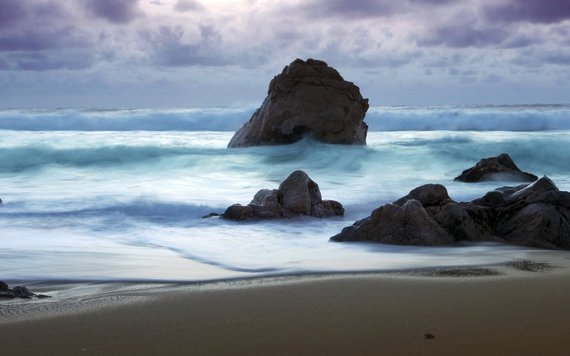 olas piedras costa mar