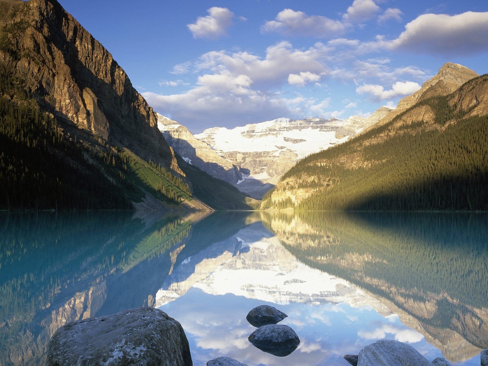 banff park alberta kanada berge see reflexion wolken