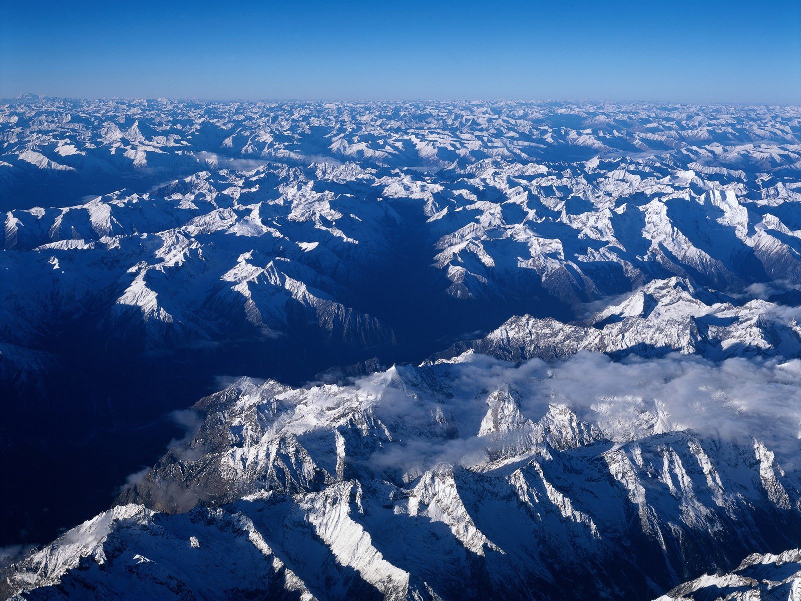 montagnes neige chine horizon