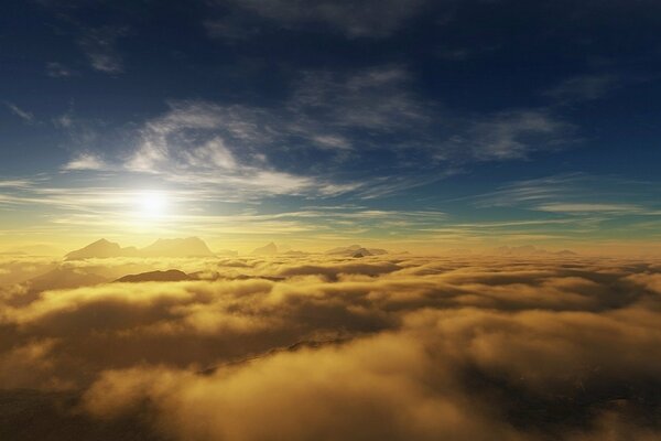 The landscape opening from the window of the plane