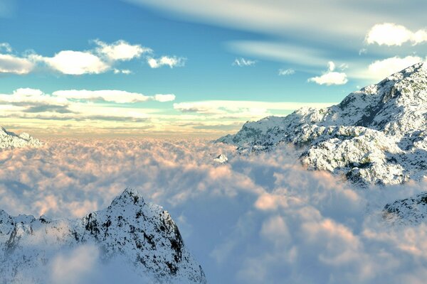 Tramonto serale in montagna