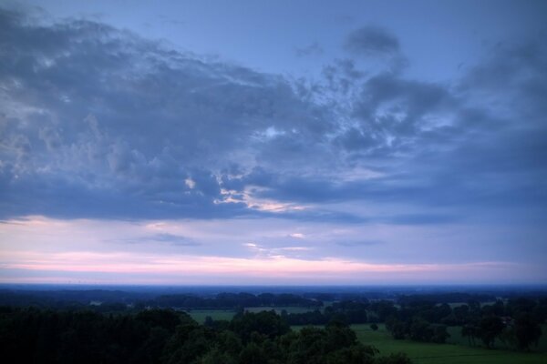 Clouds above the celestial horizon