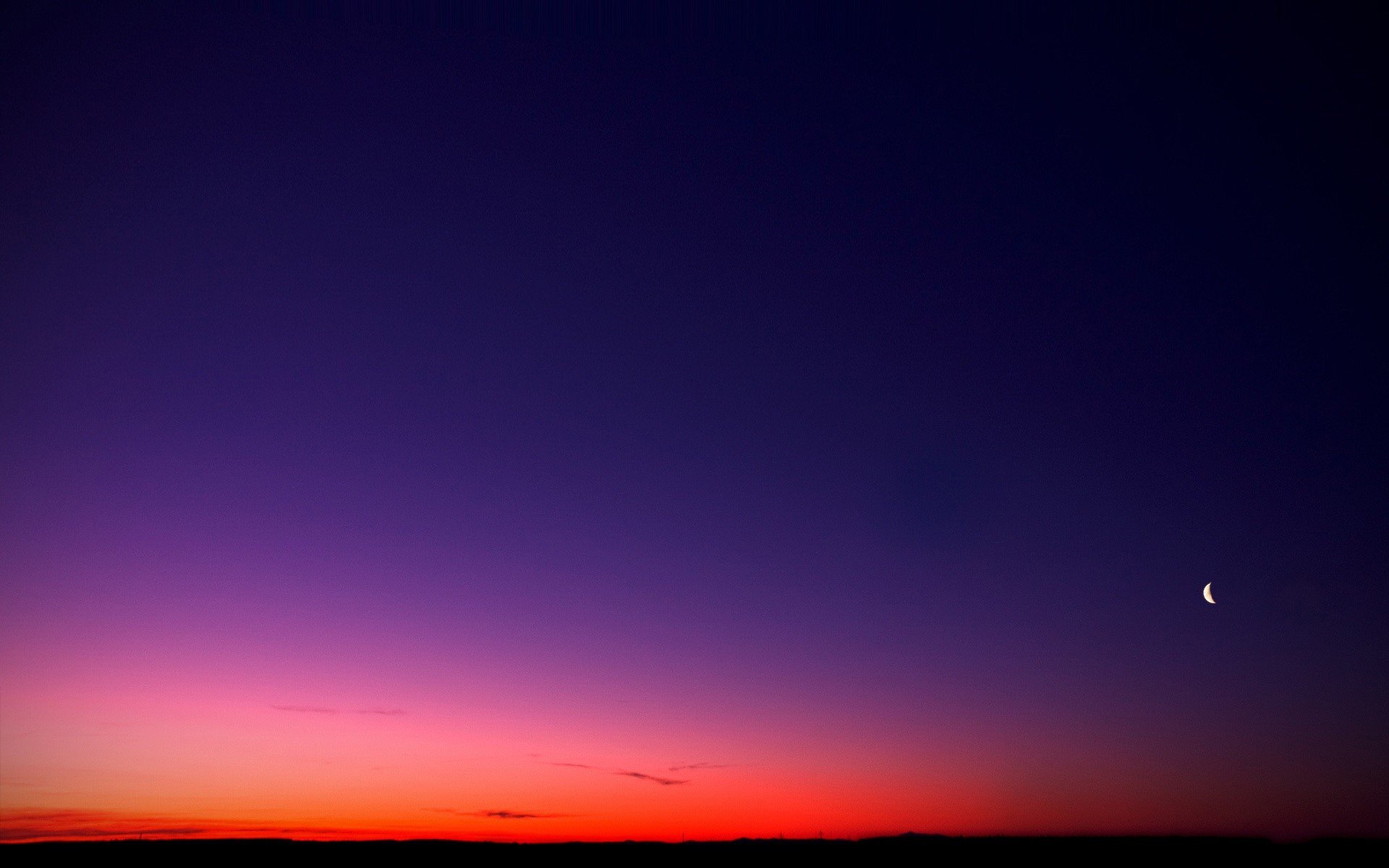 puesta de sol luna cielo