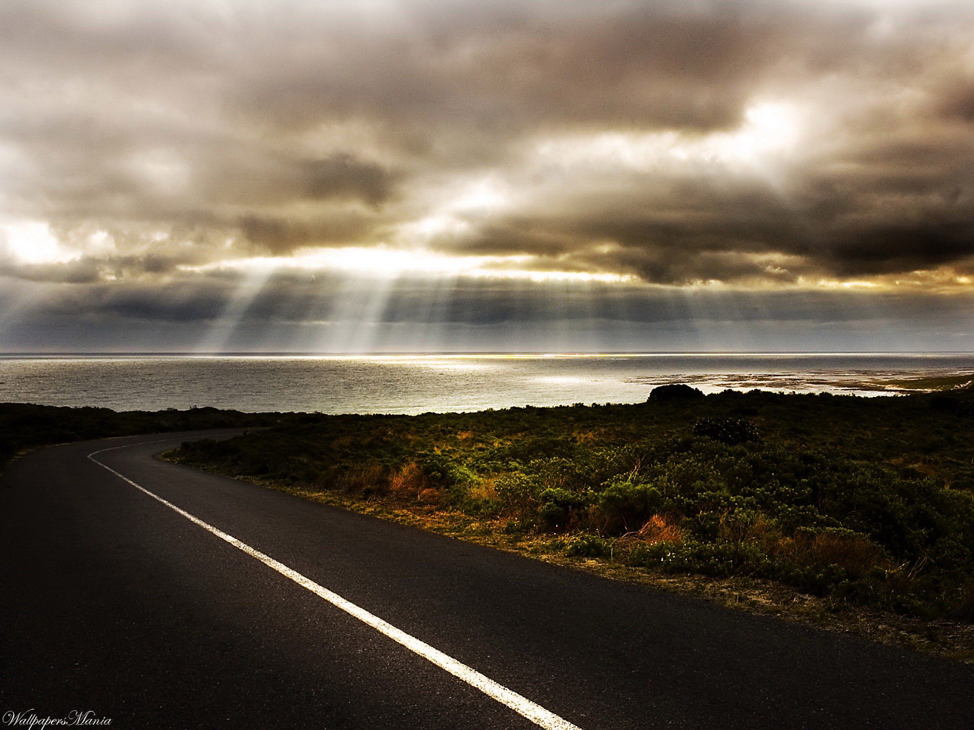 light road sea