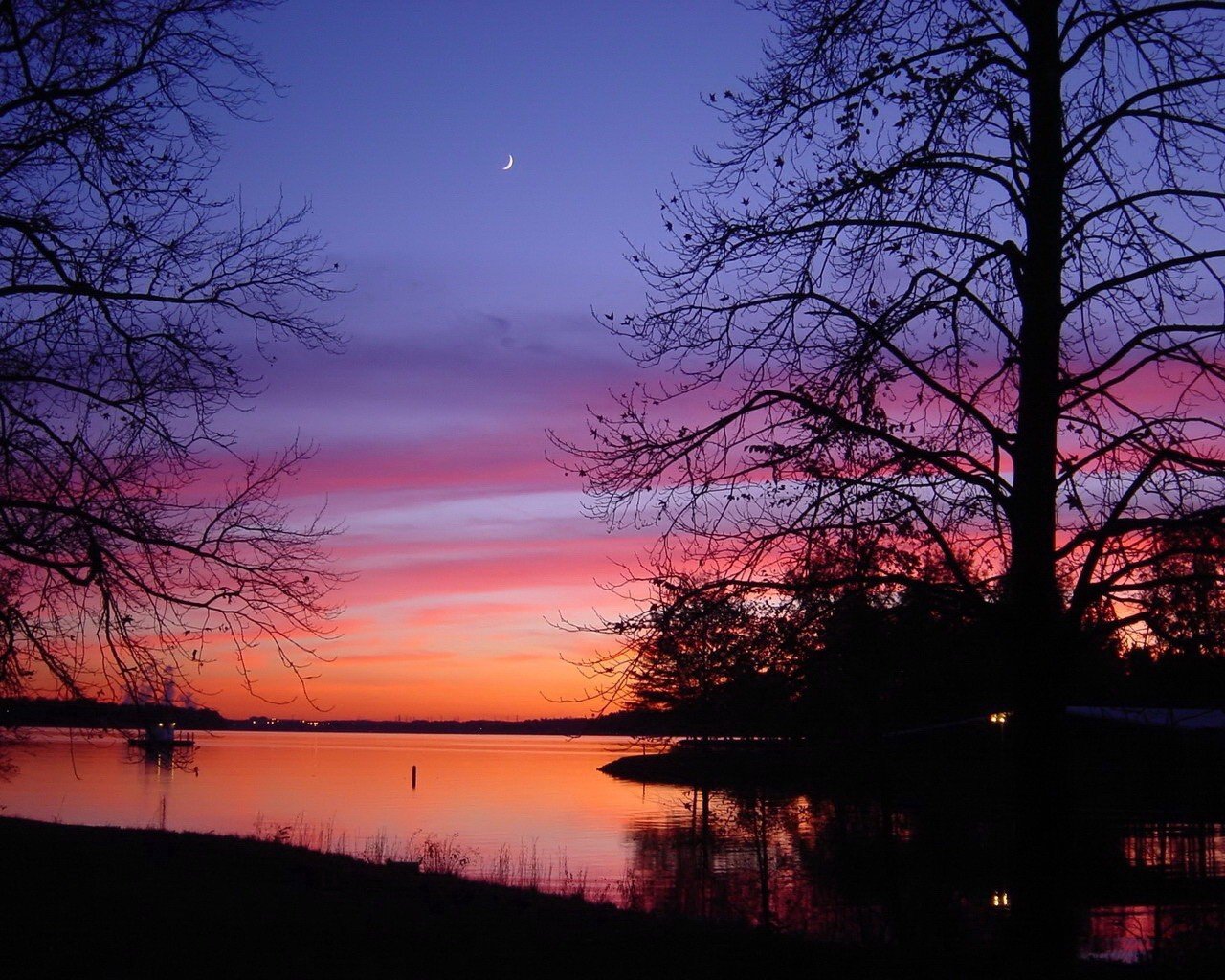 nuit lumière rivière soleil