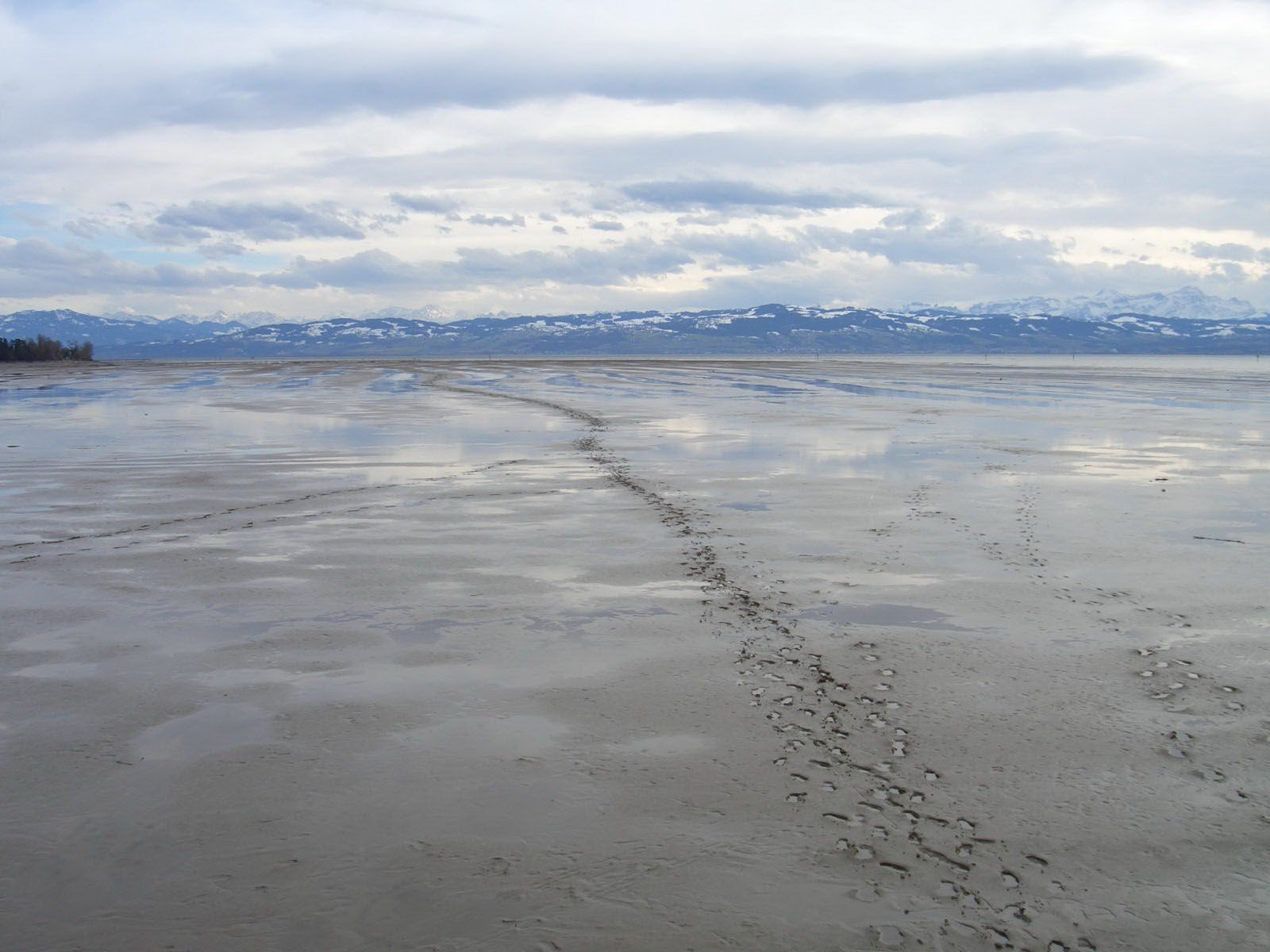 traces montagnes marée basse