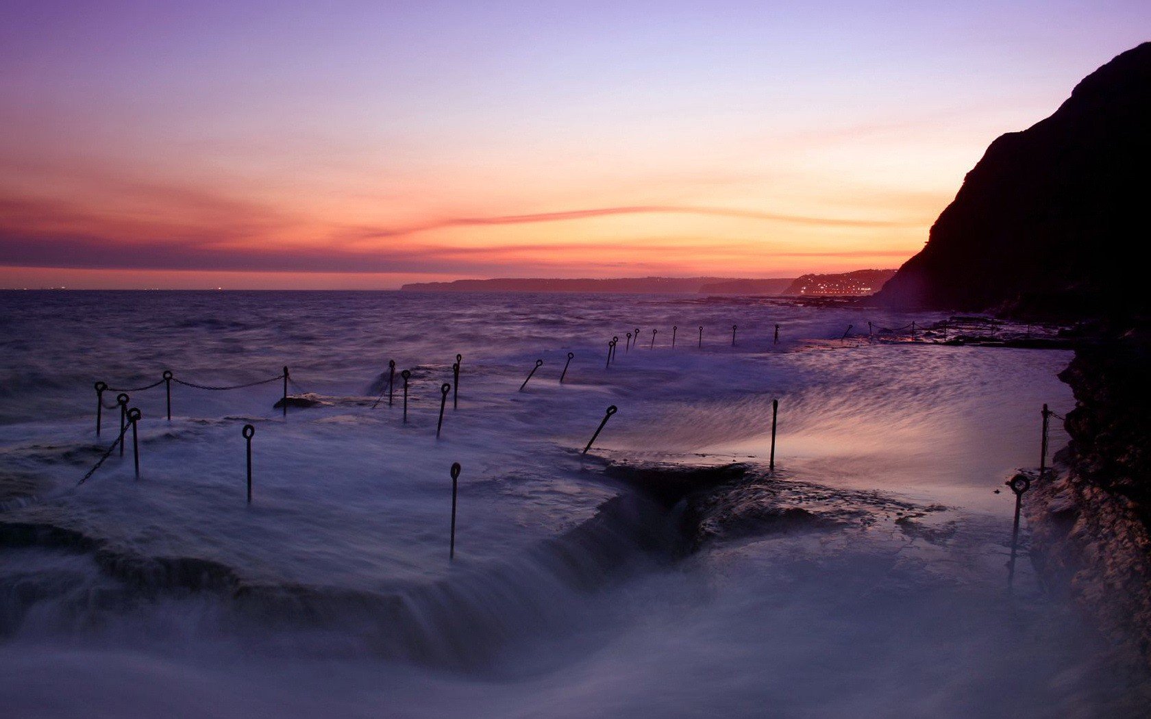 abend meer wellen haken