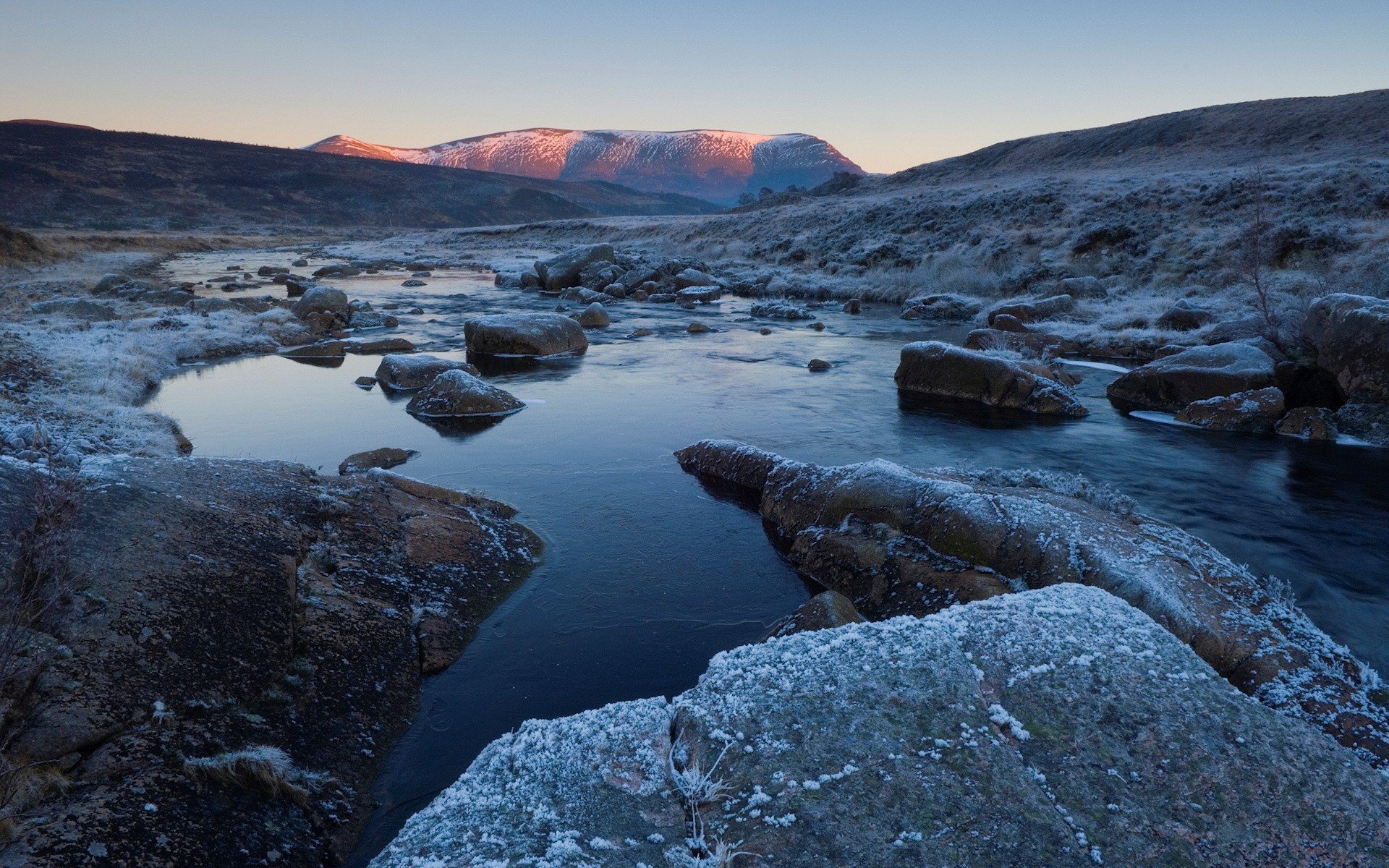 morgen fluss frost