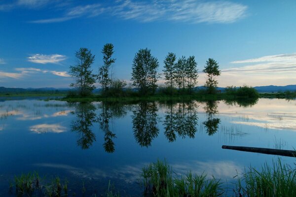 Reflection of the sky in the lake