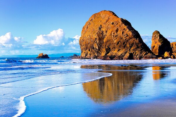 A rock on the seashore