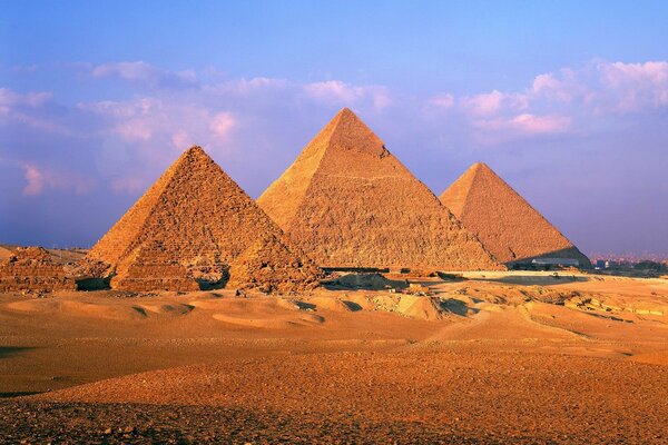 Pyramids in Egypt, the sand is hot