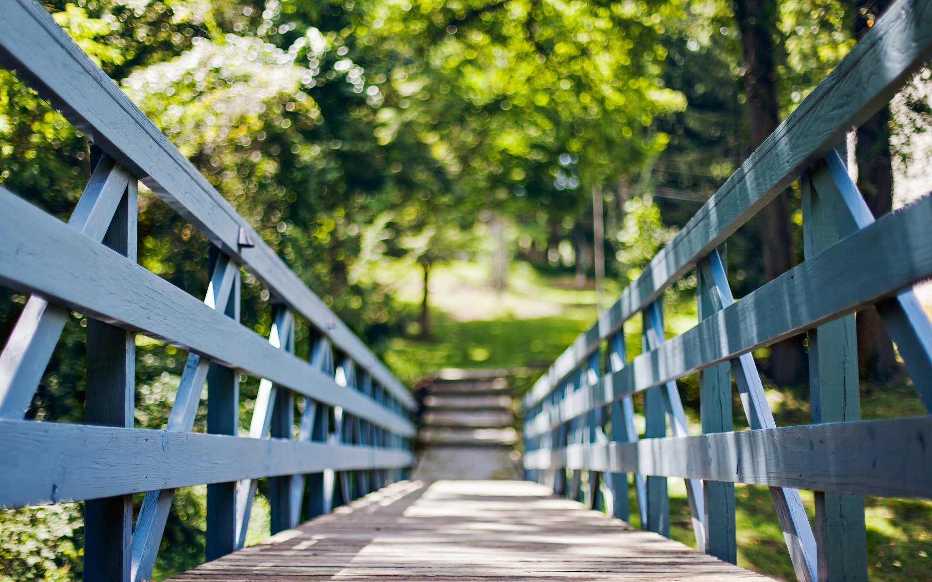 natura most most drzewa drzewo liście lato słońce dzień bokeh lato ogrodzenie ogrodzenie tapeta panoramiczny pełny ekran panoramiczny tło panoramiczny