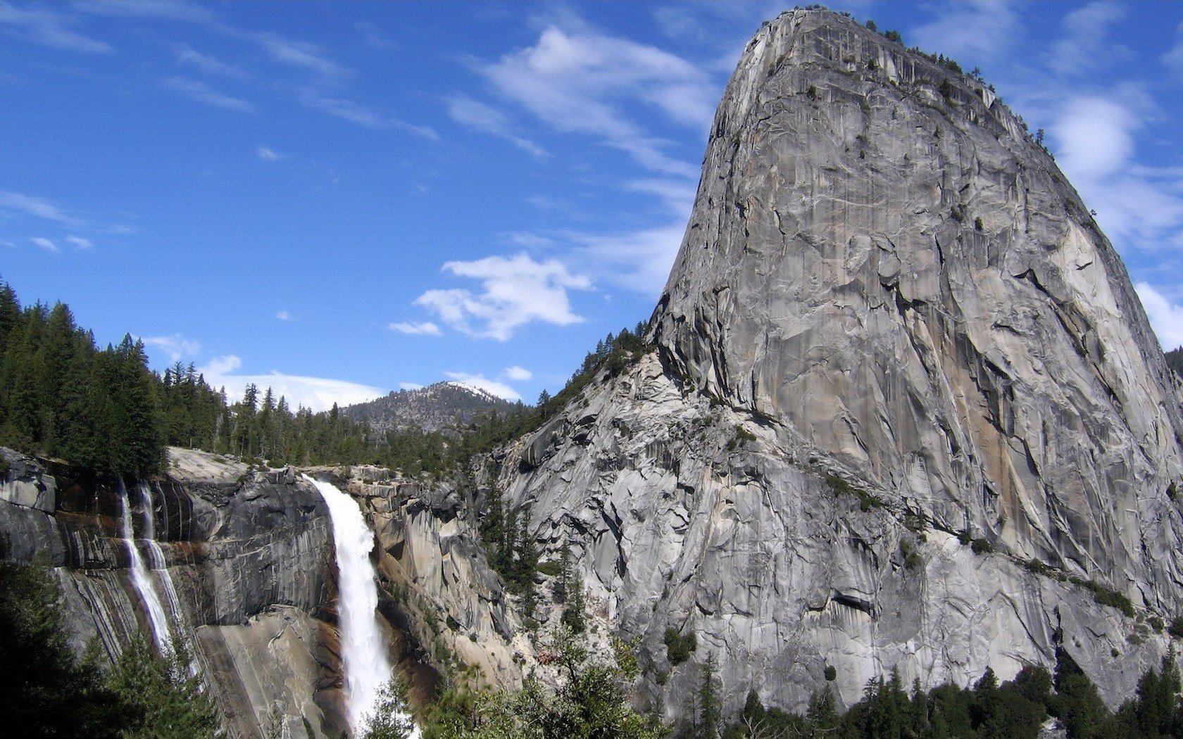 mountain sky rock waterfall