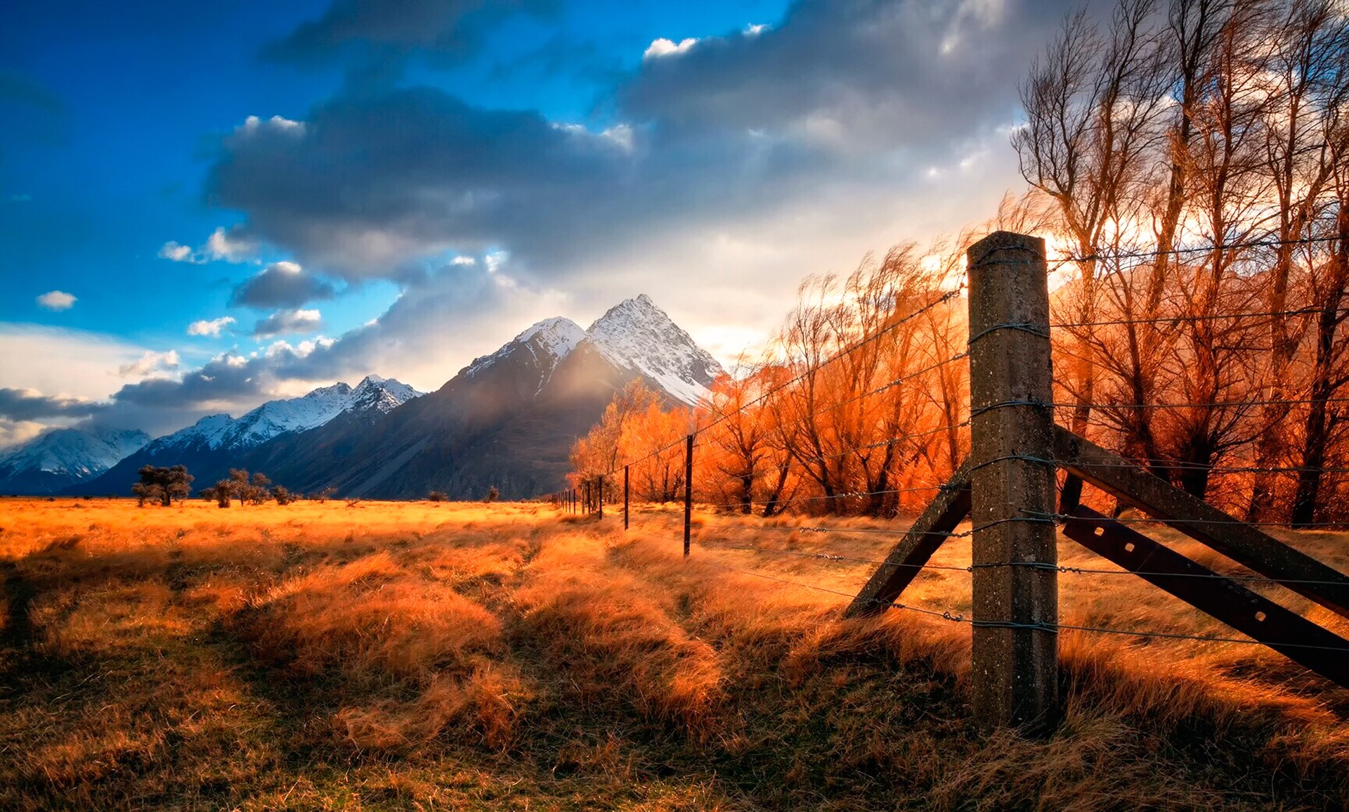 sonnenaufgang brise neuseeland ebene berge