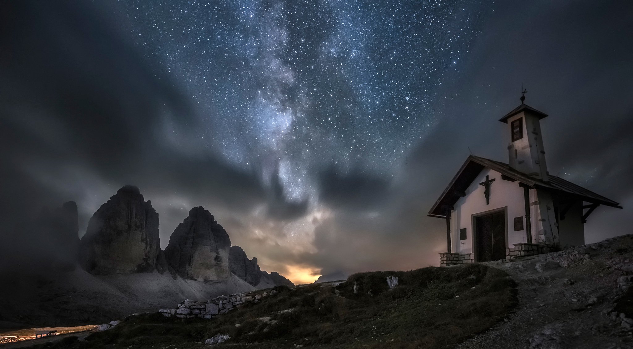 tre cime di lavaredo dolomiti notte italia