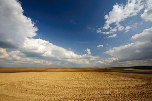 Huge after and unrealistically beautiful sky with clouds