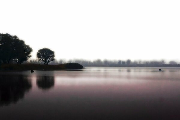 Dark calm water surface