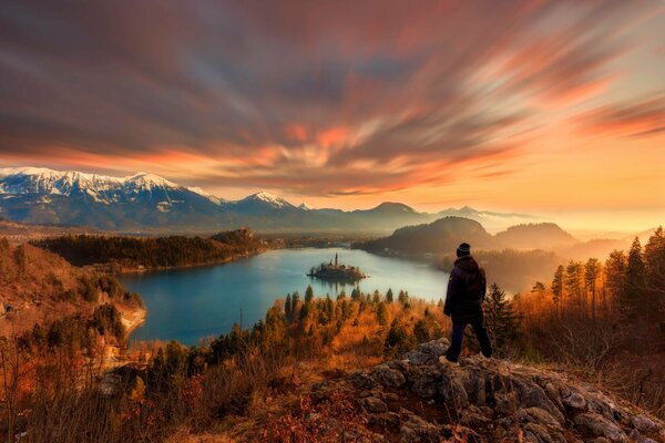 Die schöne Natur des Bled-Sees