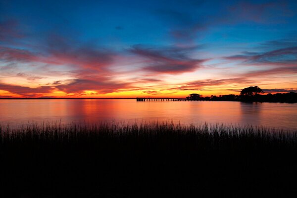 Beautiful wallpaper with a black sunset