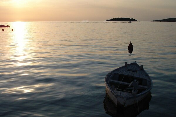 Boat in the quiet sea