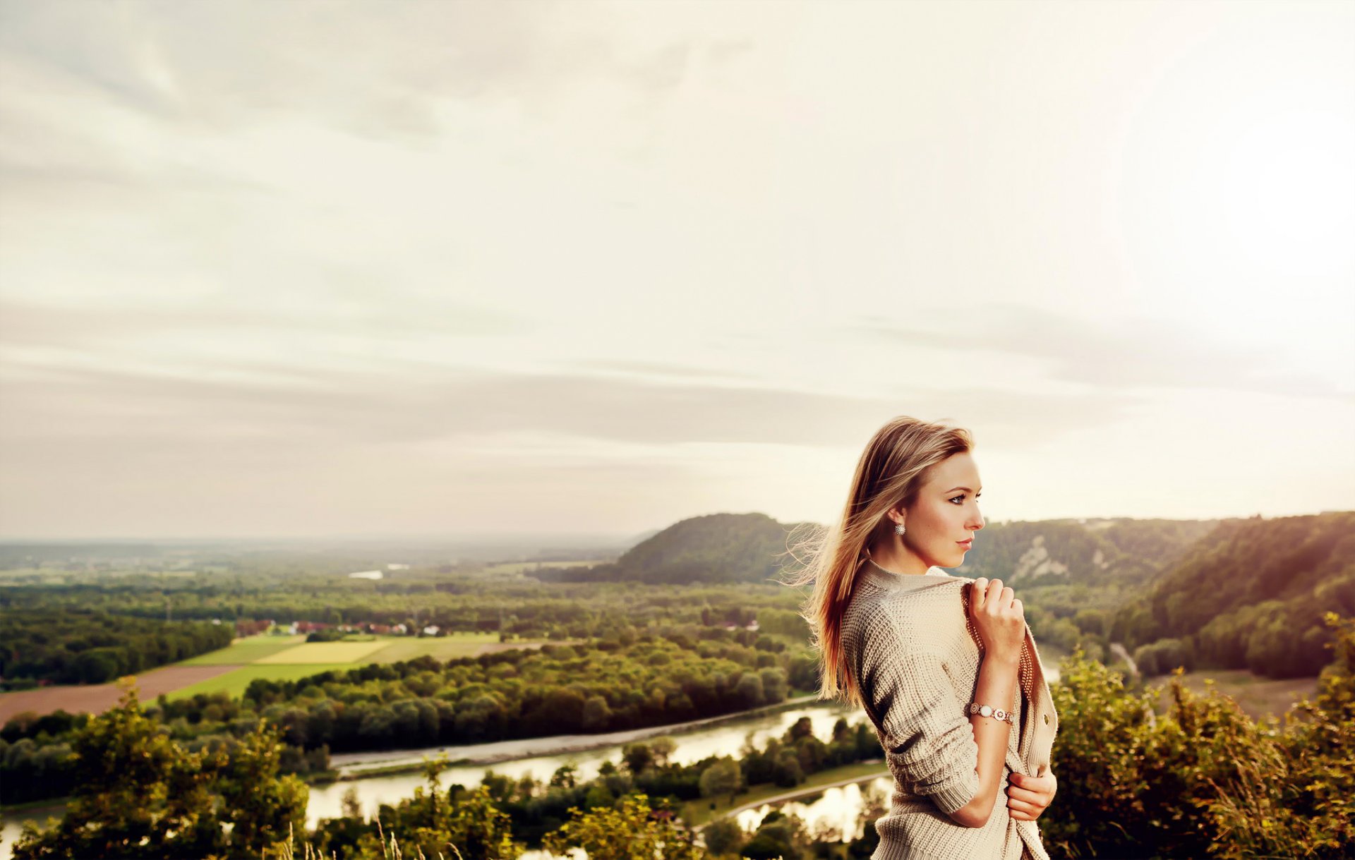 marie porträt profil hintergrund landschaft ansicht