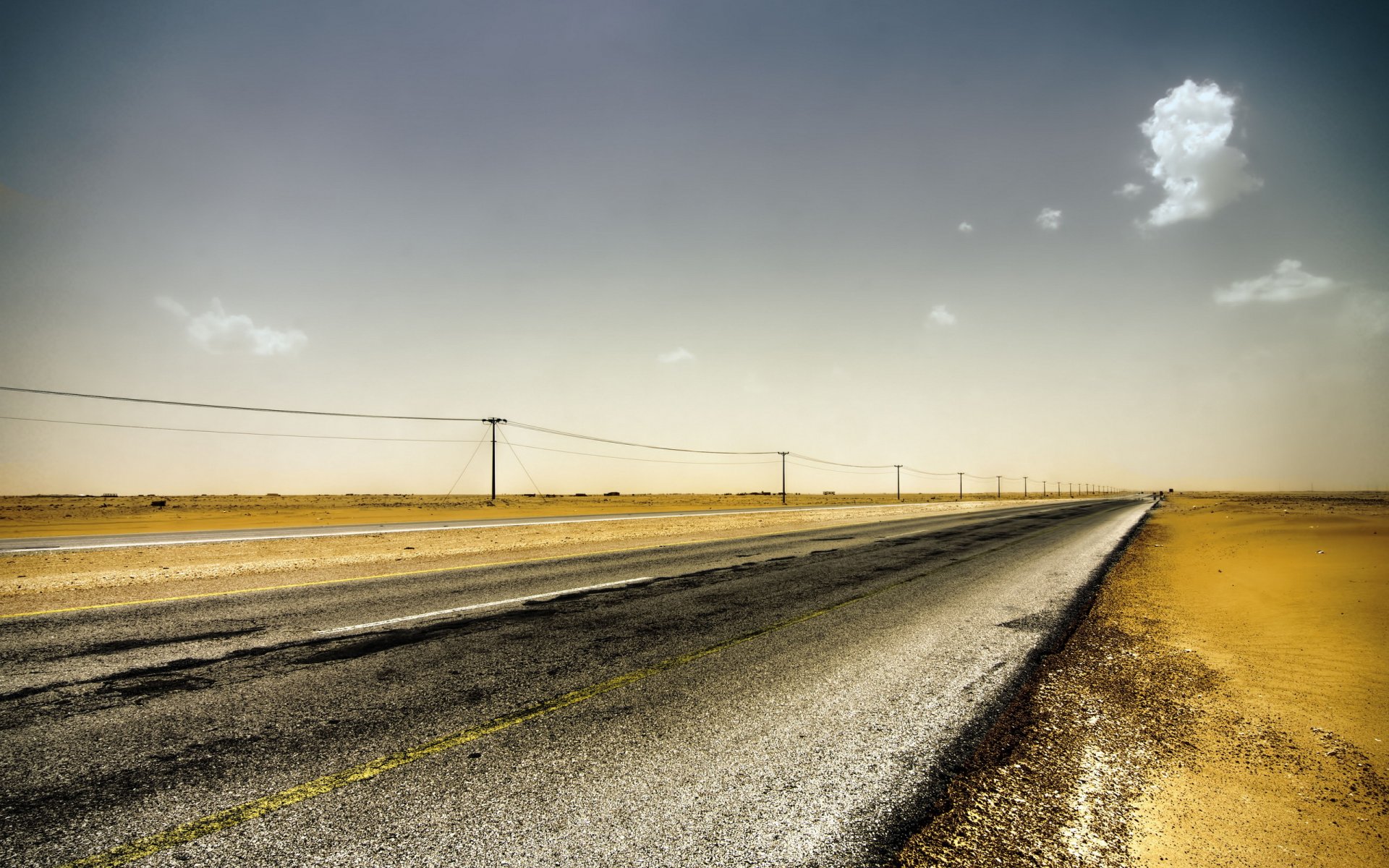 road the field landscape